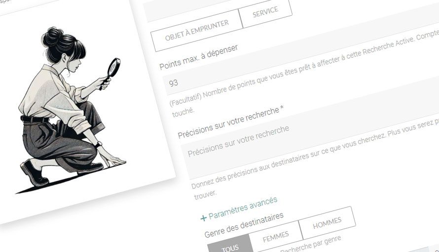 Recherche Active d'objets à prêter ou de service